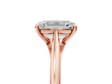 Rose gold Emerald Solitaire Engagement Ring with Four-Prong Setting and Classic Band