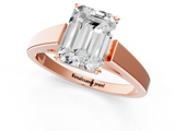 Rose gold Emerald Solitaire Engagement Ring with Four-Prong Setting and Tapered Band_19