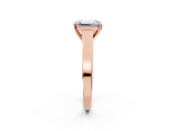 Rose gold Emerald Solitaire Engagement Ring with Four-Prong Setting and Tapered Band_20
