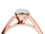 Rose gold Emerald Solitaire Engagement Ring with Four-Prong Setting and Tapered Band_22
