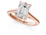 Rose gold Emerald Solitaire Engagement Ring with Six-Prong Setting and Classic Band 1