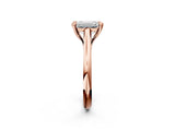 Rose gold Emerald Solitaire Engagement Ring with Six-Prong Setting and Classic Band 2
