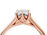 Rose gold Emerald Solitaire Engagement Ring with Six-Prong Setting and Classic Band 4