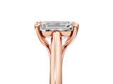 Rose gold Emerald Solitaire Engagement Ring with Six-Prong Setting and Classic Band 5