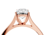 Rose gold Emerald Solitaire Heart Prong Engagement Ring with Tapered Band_59