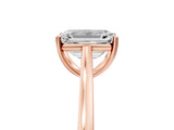 Rose gold Emerald Solitaire Heart Prong Engagement Ring with Tapered Band_60