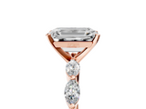 Rose gold Emerald Solitaire Marquise Side Stone Prong Setting Ring_70