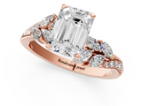 Rose gold Emerald Solitaire Marquise Twist Band with Six-Prong Setting_78
