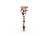 Rose gold Emerald Solitaire Marquise Twist Band with Six-Prong Setting_79
