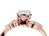 Rose gold Emerald Solitaire Marquise Twist Band with Six-Prong Setting_81