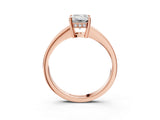 Rose gold Emerald Solitaire Pavé Band Prong Setting Ring_52