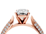 Rose gold Emerald Solitaire Pavé Diamond Engagement Ring with Four-Prong Setting_168
