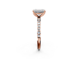 Rose gold Emerald Solitaire Pavé Diamond Engagement Ring with Four-Prong Setting_46