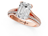 Rose gold Emerald Solitaire Pave Split Shank Engagement Ring with Six-Prong Setting_42