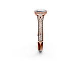 Rose gold Emerald Solitaire Pave Split Shank Engagement Ring with Six-Prong Setting_43