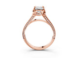 Rose gold Emerald Solitaire Pave Split Shank Ring with Four-Prong Setting_84