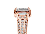 Rose gold Emerald Solitaire Pave Split Shank Ring with Four-Prong Setting_86