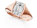 Rose gold Emerald Solitaire Tension Set Diamond Ring_21