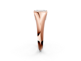 Rose gold Emerald Solitaire Tension Set Diamond Ring_22