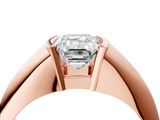 Rose gold Emerald Solitaire Tension Set Diamond Ring_24