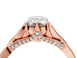 Rose gold Emerald Solitaire Twist Band Six-Prong Setting 5