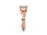 Rose gold Emerald Solitaire Twist Band with Pavé Accents and Four-Prong Setting_22