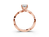 Rose gold Emerald Solitaire Twist Band with Pavé Accents and Four-Prong Setting_23