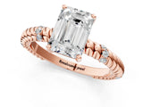 Rose gold Emerald Solitaire Twisted Band Prong Set Engagement Ring_68