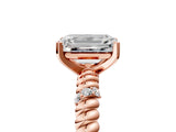 Rose gold Emerald Solitaire Twisted Band Prong Set Engagement Ring_72