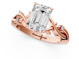 Rose gold Emerald Solitaire Twisted Band Prong Setting Ring_190