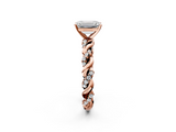 Rose gold Emerald Solitaire Twisted Band with Pavé Accents and Four-Prong Setting_19