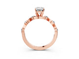 Rose gold Emerald Solitaire Twisted Band with Prong Setting 3