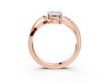 Rose gold Emerald Solitaire Twisted Band with Prong Setting_16