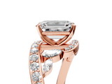 Rose gold Emerald Solitaire with Pavé Twist Band and Four-Prong Setting_71