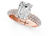 Rose gold Emerald Solitaire with Pave Band and Four-Prong Setting_19