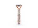 Rose gold Emerald Solitaire with Pave Band and Four-Prong Setting_20