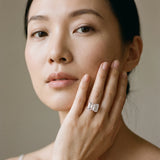 Rose gold Emerald and Emerald Cut Toi Moi Ring with Prong Setting_14
