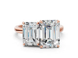 Rose gold Emerald and Emerald Cut Toi Moi Ring with Prong Setting_54
