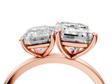 Rose gold Emerald and Emerald Cut Toi Moi Ring with Prong Setting_58