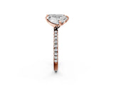 Rose gold Emerald and Heart Toi Moi Ring with Prong Setting and Micro Pave Band 2