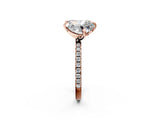 Rose gold Emerald and Heart Toi Moi Ring with Prong Setting and Pave Band 2