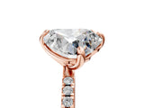 Rose gold Emerald and Heart Toi Moi Ring with Prong Setting and Pave Band 5