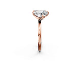 Rose gold Emerald and Heart Toi Moi Ring with Prong Setting and Plain Band 2