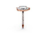 Rose gold Emerald and Marquise Toi Moi Ring with Prong Setting and Micro Pave Band 2