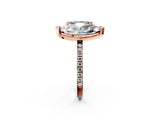 Rose gold Emerald and Marquise Toi Moi Ring with Prong Setting and Pave Band 2