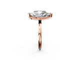 Rose gold Emerald and Marquise Toi Moi Ring with Prong Setting and Plain Band 2