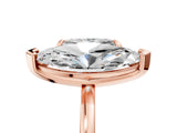 Rose gold Emerald and Marquise Toi Moi Ring with Prong Setting and Plain Band 5