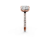 Rose gold Emerald and Radiant Toi Moi Ring with Prong Setting and Pave Band 2