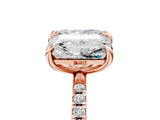 Rose gold Emerald and Radiant Toi Moi Ring with Prong Setting and Pave Band 5
