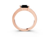 Rose gold Fancy Black Asscher Cut Brilliant Channel-Set Diamond Ring with Bezel Prong Setting_3